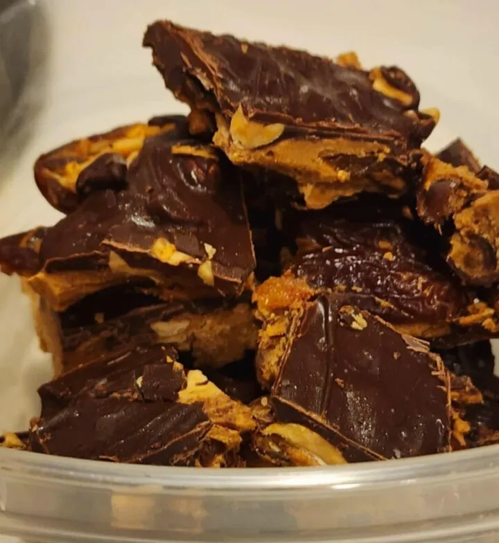 Store Date Peanut Butter Chocolate Bark In A Container