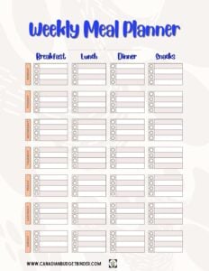 Weekly Meal Planner preview