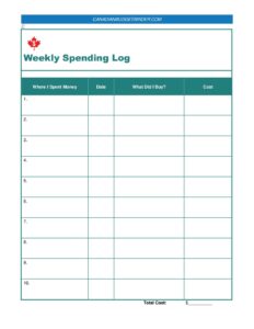Weekly Spending Log preview
