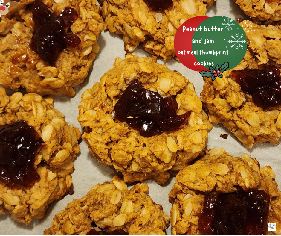 How To Make Peanut Butter and Jam Oatmeal Thumbprint Cookies 