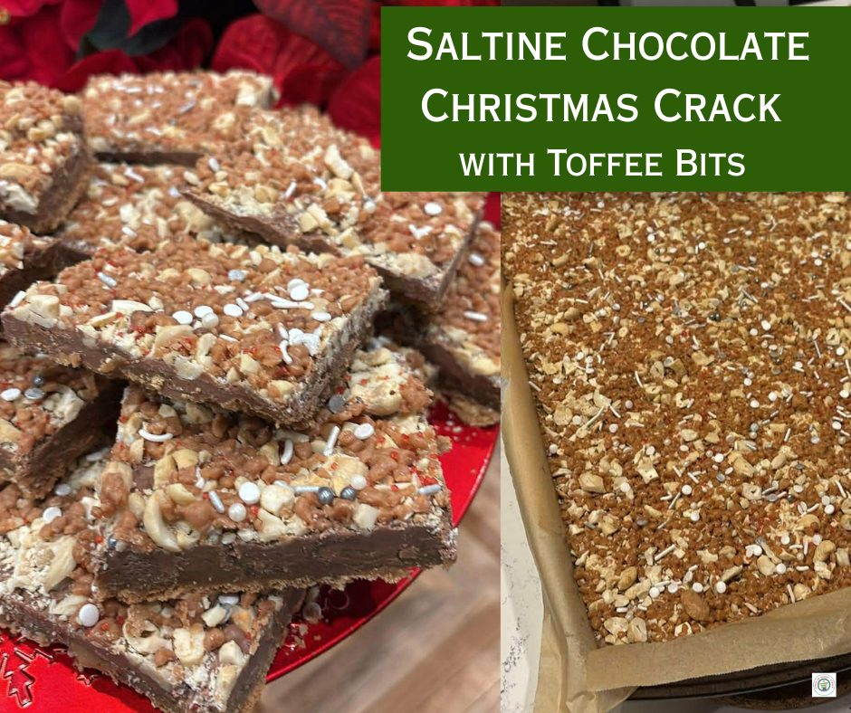 Saltine Chocolate Christmas Crack with Toffee Bits and Chopped Nuts 