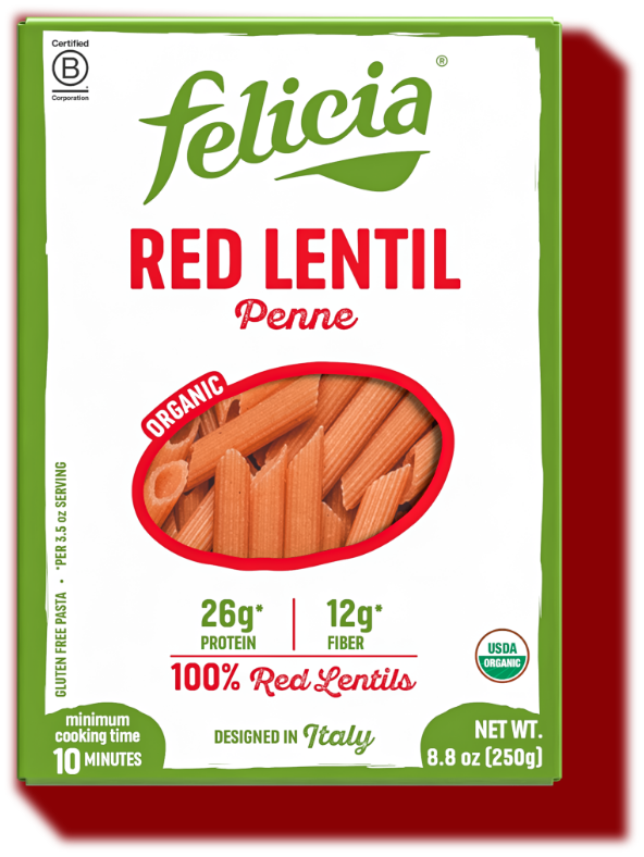Felicia Red Lentil Penne Pasta