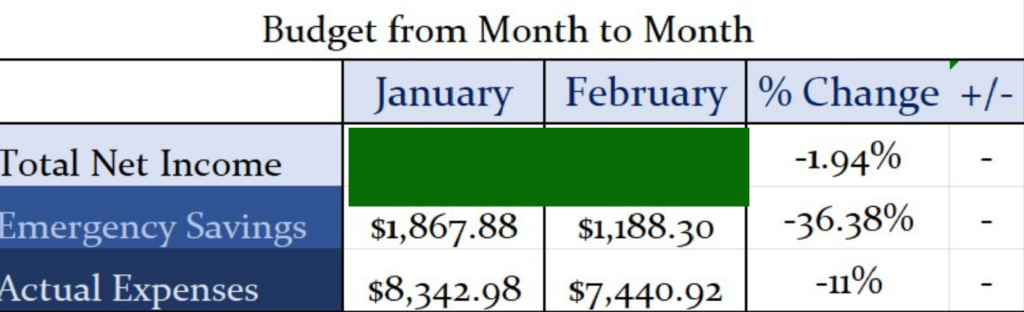 Budget From Month to Month February 2026