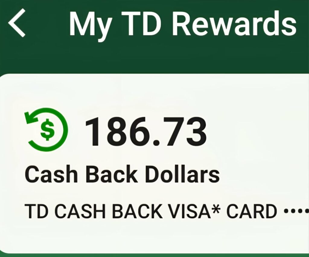 January 2026 TD Visa Cash Back Dollars