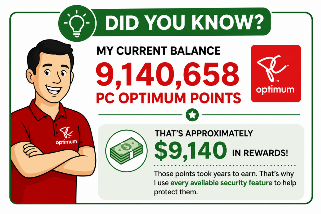Did you know my Our current PC Optimum Balance is 9140658