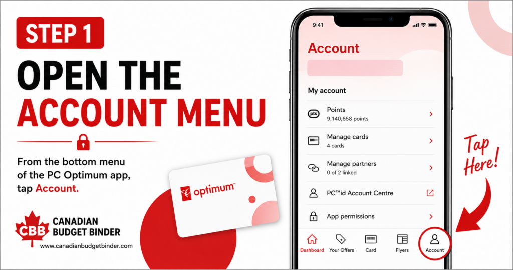 Step 1 Open The Account Menu