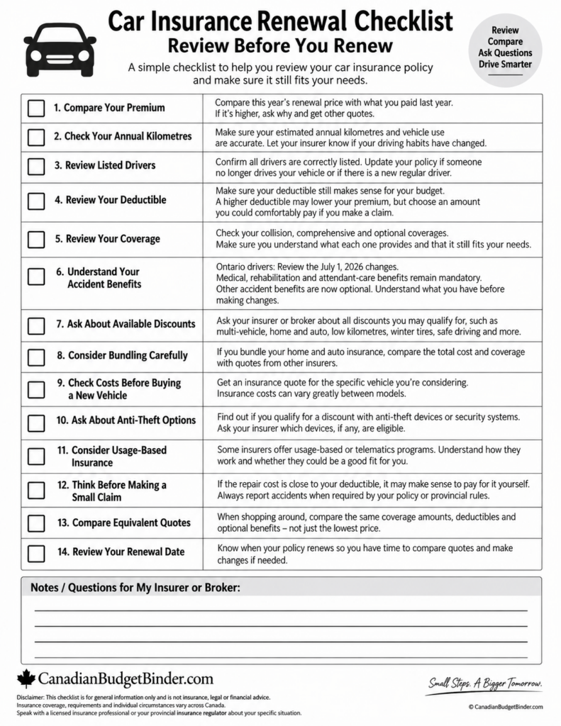 Checklist For Car Owners In Canada To Review Before They Renew