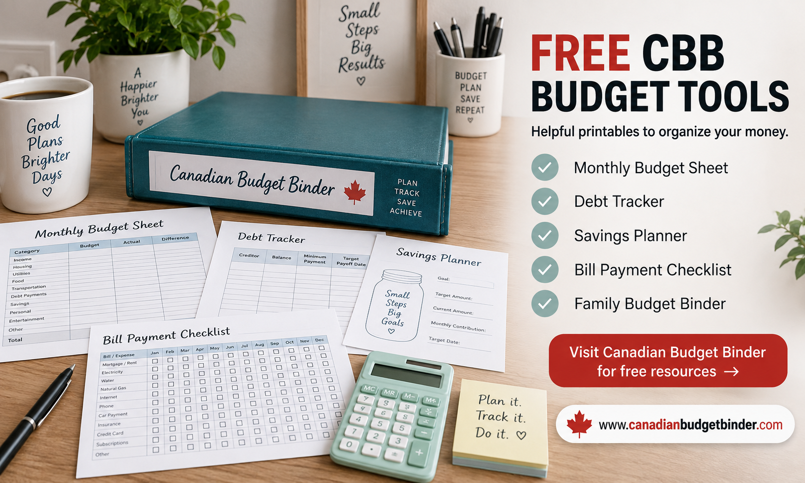Free Canadian Budget Binder budget tools and printable budgeting resources