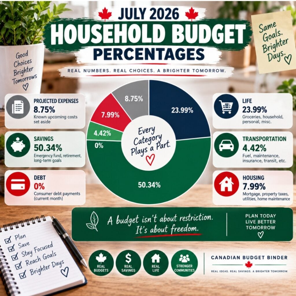July 2026 Canadian Budget Binder household budget report graphic