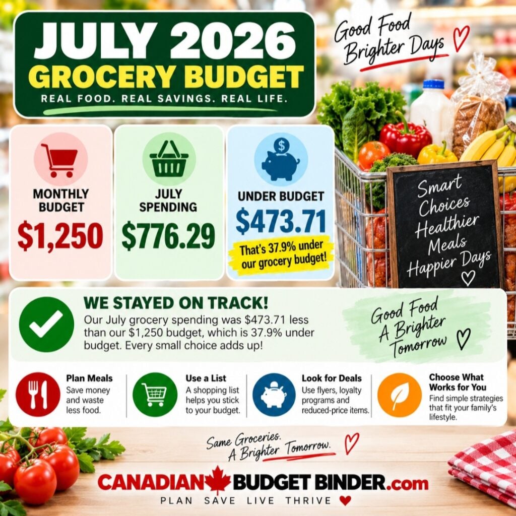 July 2026 Canadian Budget Binder grocery budget report graphic