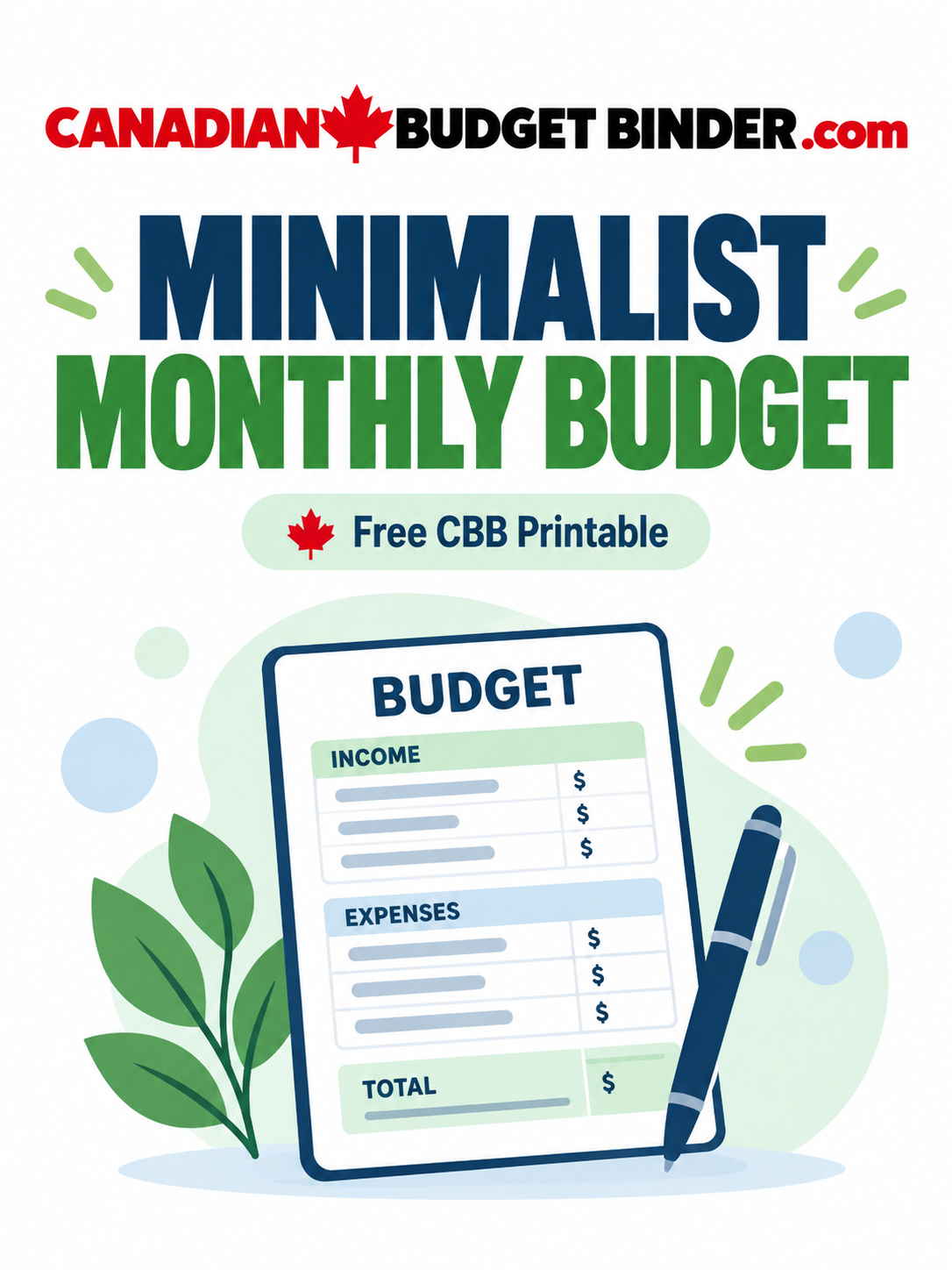 Minimalist Monthly Budget Printable preview