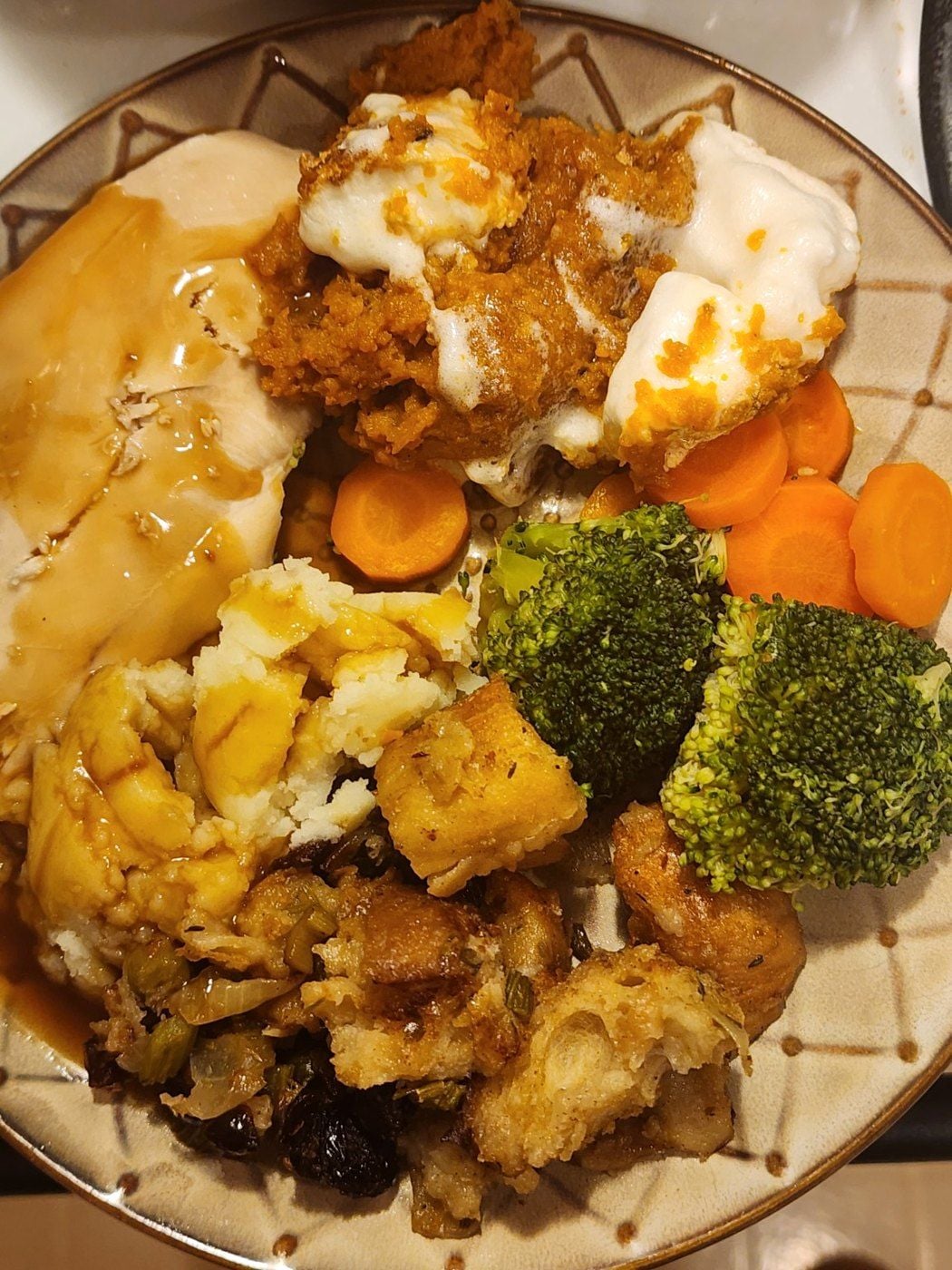 Our real Thanksgiving dinner plate